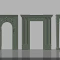 Green Arched Doorways With Classic Carved Details And Elegant Architectural Design
