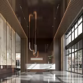 Modern Hall Hotel Front Desk 3d model