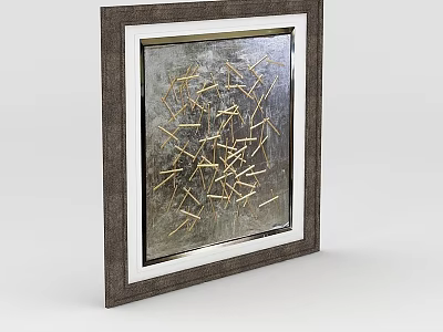Modern Home Storage Locker With Brown Frame And Gold Line Decoration 3d model