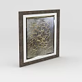 Modern Home Storage Locker With Brown Frame And Gold Line Decoration