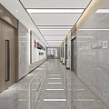 Modern Elevator Hallway With Marble Walls Sleek Polished Floor And Recessed Ceiling Lights