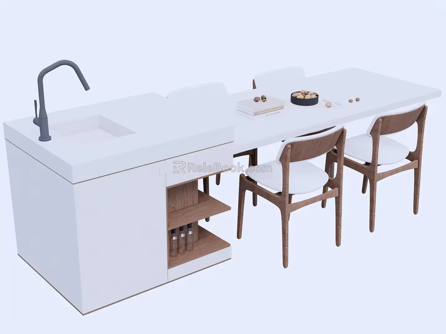 Nakajima counter bar counter operating table dining table and chairs 3d model