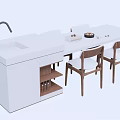 Nakajima counter bar counter operating table dining table and chairs 3d model