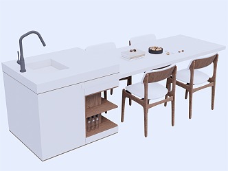 Nakajima counter bar counter operating table dining table and chairs 3d model