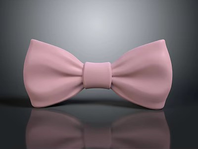 Elegant Soft Pink Bow Tie Fashion Accessory For Formal Events And Parties 3d model