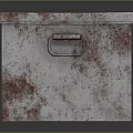 Gray Storage Box With Red Speckled Textured Surface And Metal Clasp Lid