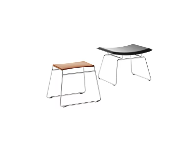 Modern Stools With Metal Frame In Brown And Black Colors For Home 3d model
