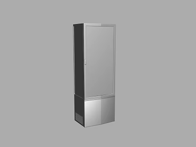 Modern Metal Storage Cabinet with Sleek Silver Finish and Floor Standing Design for Home Organization 3d model
