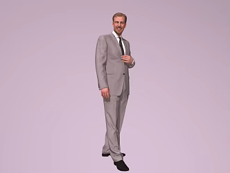 Business Men's Suit Men's Handsome Men 3d model