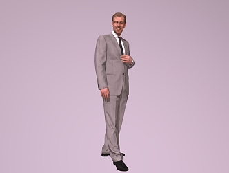 Business Men's Suit Men's Handsome Men 3d model