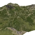 Natural Mountain Landscape Design Featuring Green Vegetation Rocky Cliffs and Winding Paths