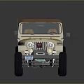 Beige Jeep Prism Cruise With Brown Top Yellow Eagle Graphic Black Tires Gold Rims