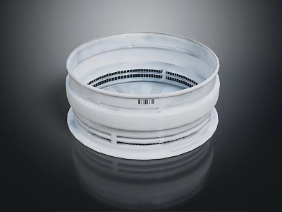 White Circular Component With Perforated Rings And Smooth Base Design 3d model