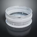 White Circular Component With Perforated Rings And Smooth Base Design 3d model