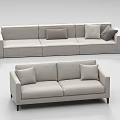 Modern Light Gray Sectional And Loveseat Sofa Set With Decorative Cushions 3d model