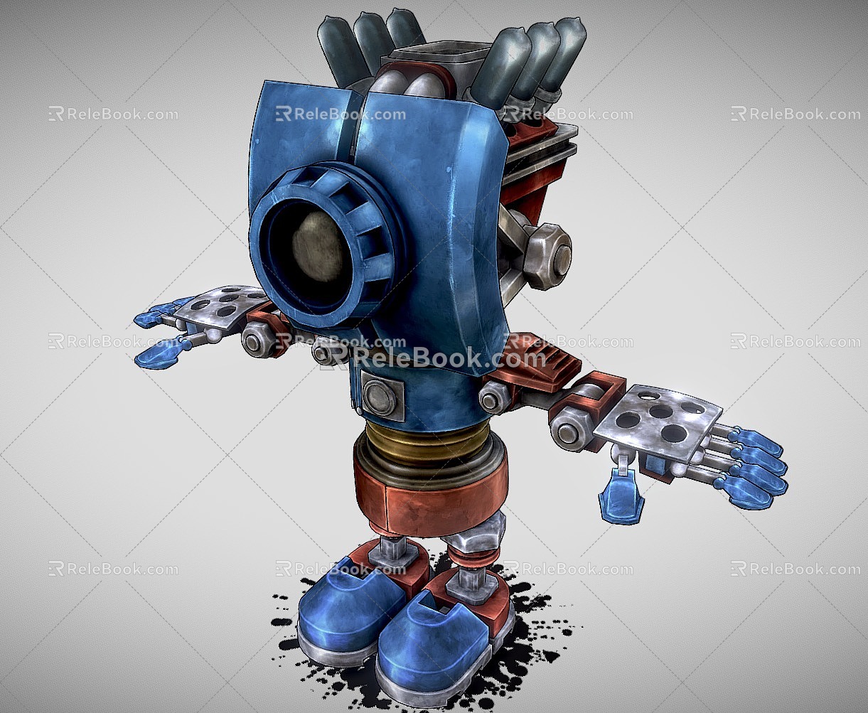 Robot small robot cartoon robot hand-painted robot 3d model