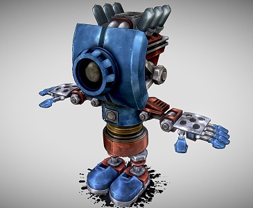 Robot small robot cartoon robot hand-painted robot 3d model