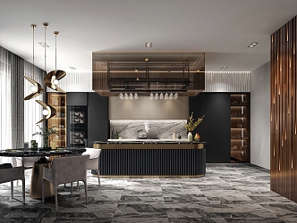 Light Luxury Kitchen 3d model