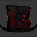 Steampunk Top Hat Design With Red Stripes Brass Goggles And Metal Accents