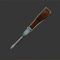Sturdy Hardware Tool With Wooden Handle And Metal Tip For Various DIY Projects