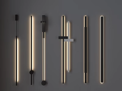 Modern Minimalist Wall Lamps With Various Sleek Designs For Home Interior Lighting Decor 3d model