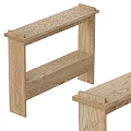 Natural Wood Open Shelving Unit With Multi Tier Design For Home Storage