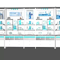 Modern Display Cabinets and Shelves with White Finish Glass Doors Multiple Shelves and Drawer Storage