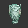 Intricately Designed Owl Sculpture With Detailed Feather Patterns Vibrant Wing Accents And Realistic Eye Details