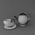 Modern White Tea Set with Teapot Teacup and Saucer Simple Design