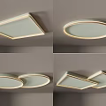 Modern Geometric Ceiling Lights With Round Square Oval And Double Design 3d model