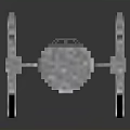 Block Built Space Starfighter Model With Silver Spherical Core And Black Triangular Panels