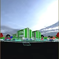 Contemporary School Building Featuring Glass Curtain Walls Wooden Accents And Surrounding Greenery