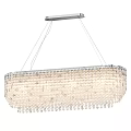 Modern Elegant Crystal Chandelier With Long Rectangular Design And Crystal Beads 3d model