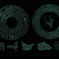 Intricate Traditional Carvings Featuring Circular Patterns And Animal Motifs Art Design