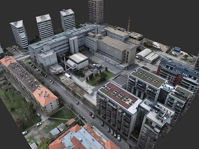 Industrial Equipment In Urban Industrial Zone With Factory Buildings And Heavy Machinery 3d model