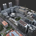 Industrial Equipment In Urban Industrial Zone With Factory Buildings And Heavy Machinery