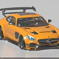 Yellow Mercedes Race Car With Sporty Design Large Rear Wing Black Wheels And Aerodynamic Features