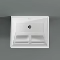 White Square Shaped Ceramic Washbasin With Drain Hole And Grill Design