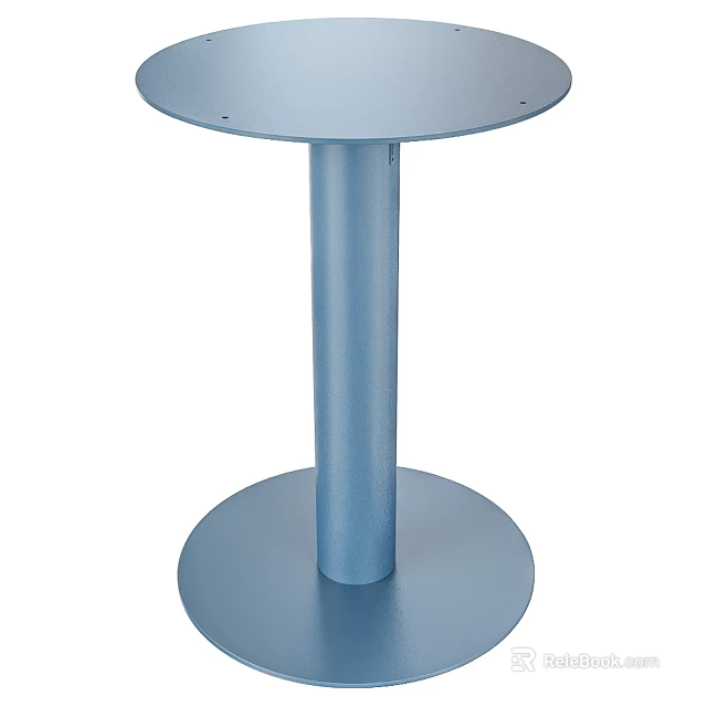 Modern Blue Round Table With Circular Top Cylindrical Leg And Round Base Design 3d model