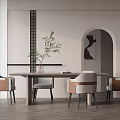 Modern Dining Table and Chair Combination Dining Table and Chair 3d model