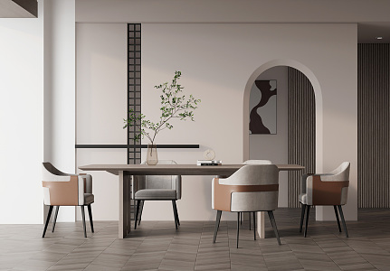 Modern Dining Table and Chair Combination Dining Table and Chair 3d model