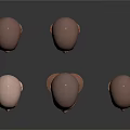 Multiple Realistic Bald Human Head Models With Detailed Facial Features