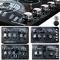 Kitchen Electric Cooktops With Black Surface Control Knobs And Multiple Heating Zones