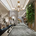New Chinese Style Foyer Front Desk Hall 3d model
