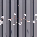 Modern Copper Branch Chandelier With Glass Globes And Stylish Design