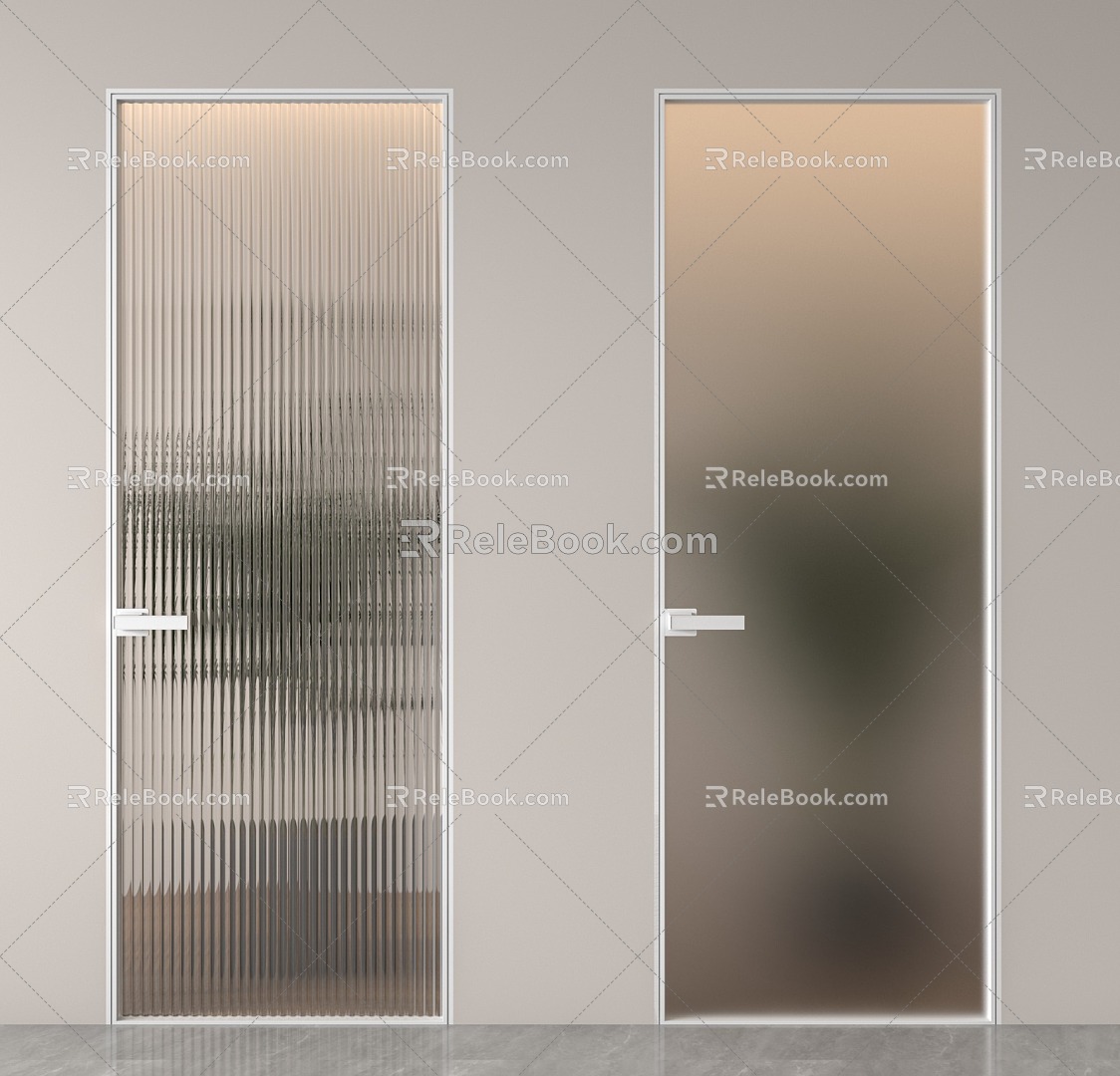 Modern Glass Door Changhong Glass Door Kitchen Door Bathroom Door Frosted Glass Door Minimalist Glass Door 3d model