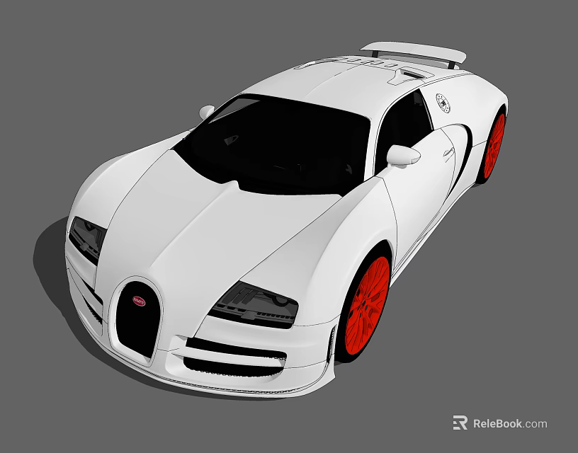 White Sports Car With Red Alloy Wheels And Sleek Aerodynamic Exterior Design 3d model 