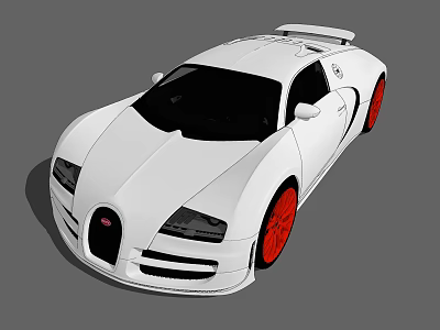 White Sports Car With Red Alloy Wheels And Sleek Aerodynamic Exterior Design 3d model