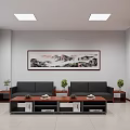 Modern Conference Room Interior Design With Long Table And Black Leather Chairs