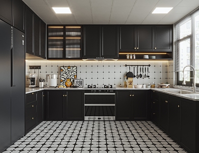 French Retro Kitchen 3d model